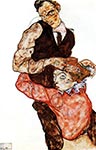lovers by Egon Schiele