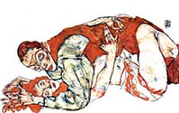 Love Act Study by Egon Schiele