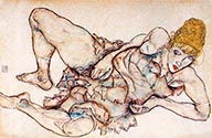 Recllining Woman with Blond Hair by Egon Schiele