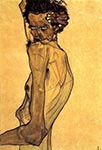 Self-portrait with Arm Twisted Above Head, 1910 by Egon Schiele