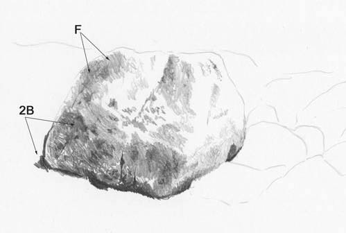 drawing of a rock