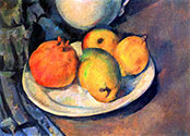 Paul Cezanne, impressionist artist, Still life with Pomegranate and Pears