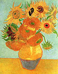 Still Life Vase with Twelve Sunflowers, 1889, Impressionist Art, Vincent Van Gogh