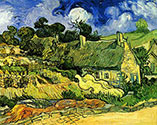Impressionist Art, Vincent Van Gogh, Thatched Cottages at Cordeville, 1890