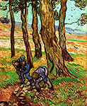 Impressionist Art, Vincent Van Gogh, Two Diggers Among Trees, 1890