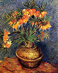 VINCENT VAN GOGH impressionism, impressionist art, Fritillaries in a Copper Vase, 1887