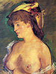Edouard Manet painting, art canvas, Blonde Woman with Bare Breasts