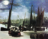 Edouard Manet painting, art canvas, Moolight in Boulogne