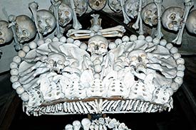 Human bone chandelier, sedlec bone church