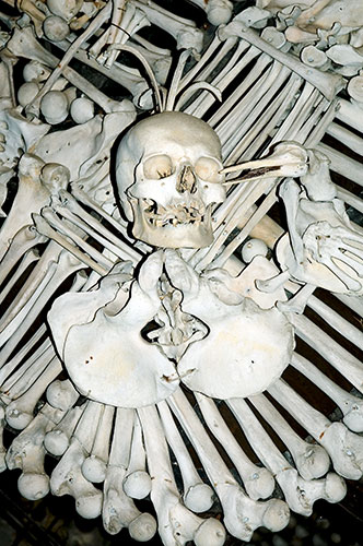 Crown of Bones, sedlec ossuary, bone church, chapel photograph