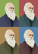 Charles Darwin limited edition print, pop art canvas
