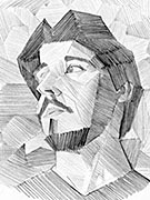stylized self-portrait sketch