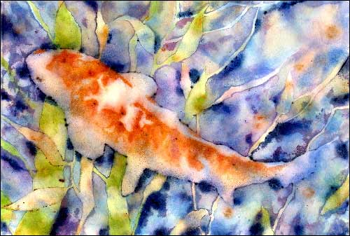 working in large sizes, watercolor demo