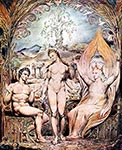 Raphael warns Adam and Eve, William Blake art